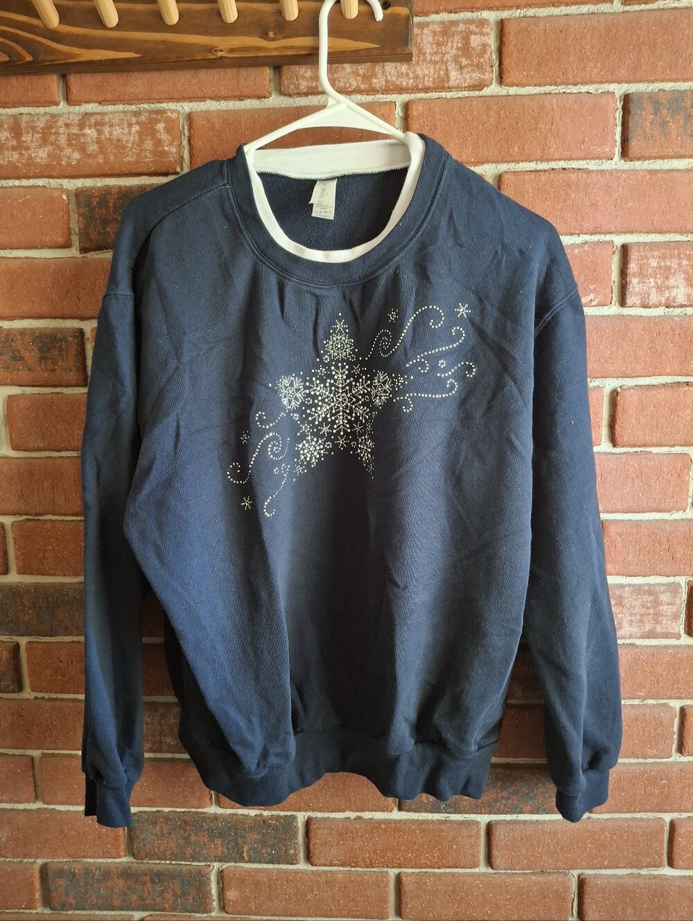 Navy Star Snowflake Crewneck Sweater